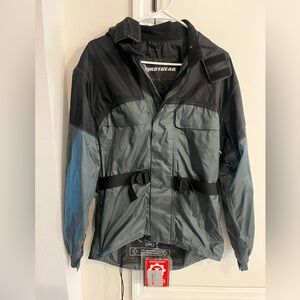 Men’s size small FirstGear Rainman Motorcycle Rain Jacket New Never Used